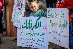 Palestinians Stage Protest over Homes at Risk of Collapse - Gaza City