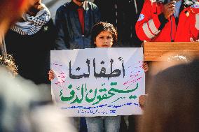 Palestinians Stage Protest over Homes at Risk of Collapse - Gaza City