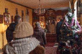Military Chaplain Holds Christmas Service near the Frontline in Kharkiv Region - Ukraine