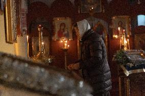 Military Chaplain Holds Christmas Service near the Frontline in Kharkiv Region - Ukraine