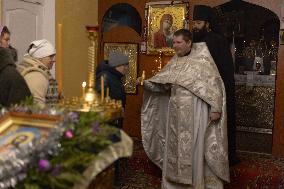 Military Chaplain Holds Christmas Service near the Frontline in Kharkiv Region - Ukraine