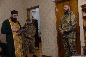 Military Chaplain Holds Christmas Service near the Frontline in Kharkiv Region - Ukraine
