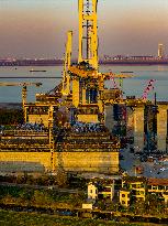 Zhangjinggao Yangtze River Bridge Construction