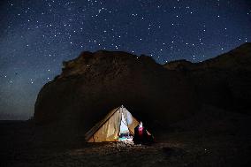 Starry Sky Over The Desert In Wadi Al-Hitan - Egypte