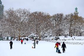 Winter Storm with Snow in New York