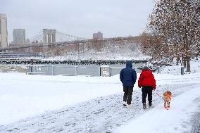 Winter Storm with Snow in New York