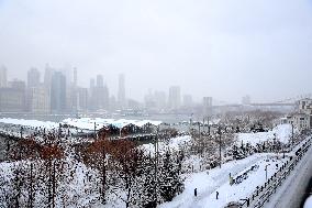 Winter Storm with Snow in New York