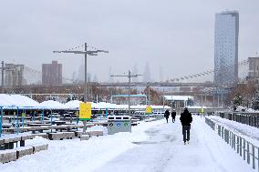 Winter Storm with Snow in New York