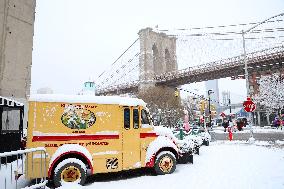 Winter Storm with Snow in New York