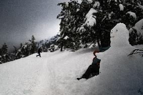 Snow Storm In Girona - Spain -