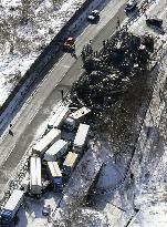 Fatal vehicle pileup on eastern Japan expressway