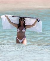 Heidi Klum, Tom Kaulitz and Bill Kaulitz in St Barths - France