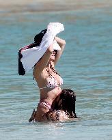 Heidi Klum, Tom Kaulitz and Bill Kaulitz in St Barths - France