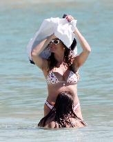 Heidi Klum, Tom Kaulitz and Bill Kaulitz in St Barths - France