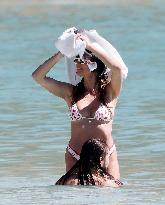 Heidi Klum, Tom Kaulitz and Bill Kaulitz in St Barths - France