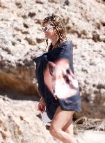 Heidi Klum, Tom Kaulitz and Bill Kaulitz in St Barths - France