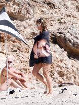 Heidi Klum, Tom Kaulitz and Bill Kaulitz in St Barths - France