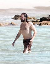 Heidi Klum, Tom Kaulitz and Bill Kaulitz in St Barths - France