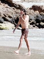 Heidi Klum, Tom Kaulitz and Bill Kaulitz in St Barths - France