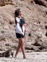 Heidi Klum, Tom Kaulitz and Bill Kaulitz in St Barths - France