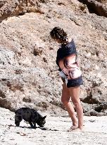 Heidi Klum, Tom Kaulitz and Bill Kaulitz in St Barths - France