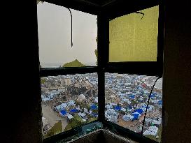 Gaza Seaport Storm Makeshift Tents