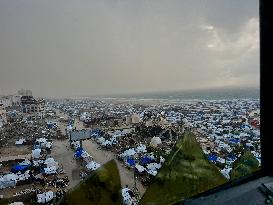 Gaza Seaport Storm Makeshift Tents