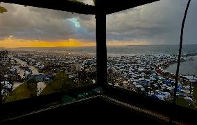 Gaza Seaport Storm Makeshift Tents