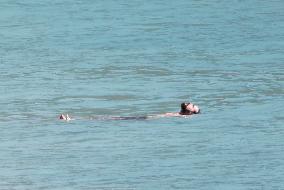 Heidi Klum, Tom Kaulitz and Bill Kaulitz in St Barths - France