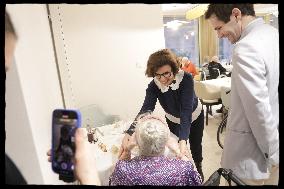 Exclusive - Rachida Dati At Jean Baptiste Carpeaux Retirement Home - Paris