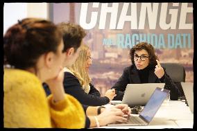 Exclusive - Rachida Dati At Campaign Headquarters - Paris