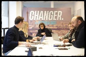 Exclusive - Rachida Dati At Campaign Headquarters - Paris
