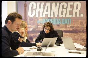 Exclusive - Rachida Dati At Campaign Headquarters - Paris