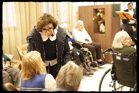 Exclusive - Rachida Dati At Jean Baptiste Carpeaux Retirement Home - Paris