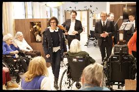 Exclusive - Rachida Dati At Jean Baptiste Carpeaux Retirement Home - Paris