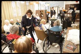 Exclusive - Rachida Dati At Jean Baptiste Carpeaux Retirement Home - Paris