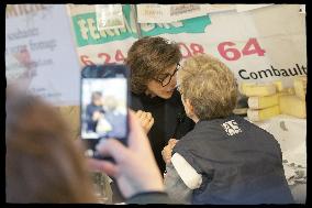 Exclusive - Rachida Dati At Monge Market Visit - Paris