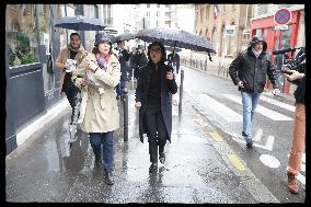 Exclusive - Rachida Dati At Monge Market Visit - Paris