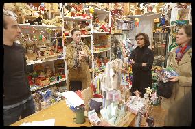 Exclusive - Rachida Dati At Monge Market Visit - Paris