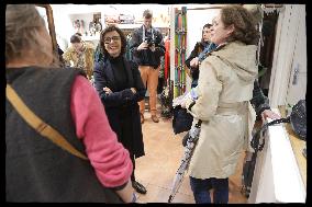 Exclusive - Rachida Dati At Monge Market Visit - Paris