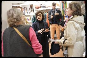 Exclusive - Rachida Dati At Monge Market Visit - Paris