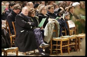 Exclusive - Rachida Dati At Christmas Family Mass - Paris