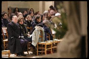 Exclusive - Rachida Dati At Christmas Family Mass - Paris