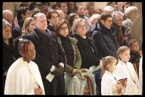 Exclusive - Rachida Dati At Christmas Family Mass - Paris