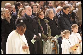 Exclusive - Rachida Dati At Christmas Family Mass - Paris