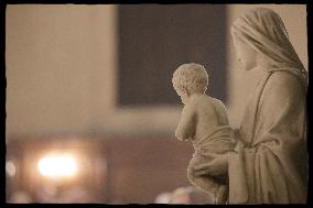 Exclusive - Rachida Dati At Christmas Family Mass - Paris