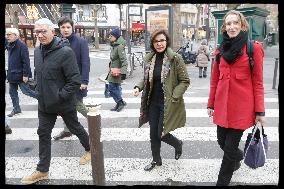 Exclusive - Rachida Dati At Avenue General Leclerc Visit - Paris