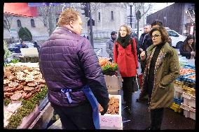 Exclusive - Rachida Dati At Avenue General Leclerc Visit - Paris