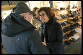 Exclusive - Rachida Dati At Monge Market Visit - Paris