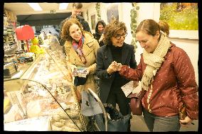 Exclusive - Rachida Dati At Monge Market Visit - Paris